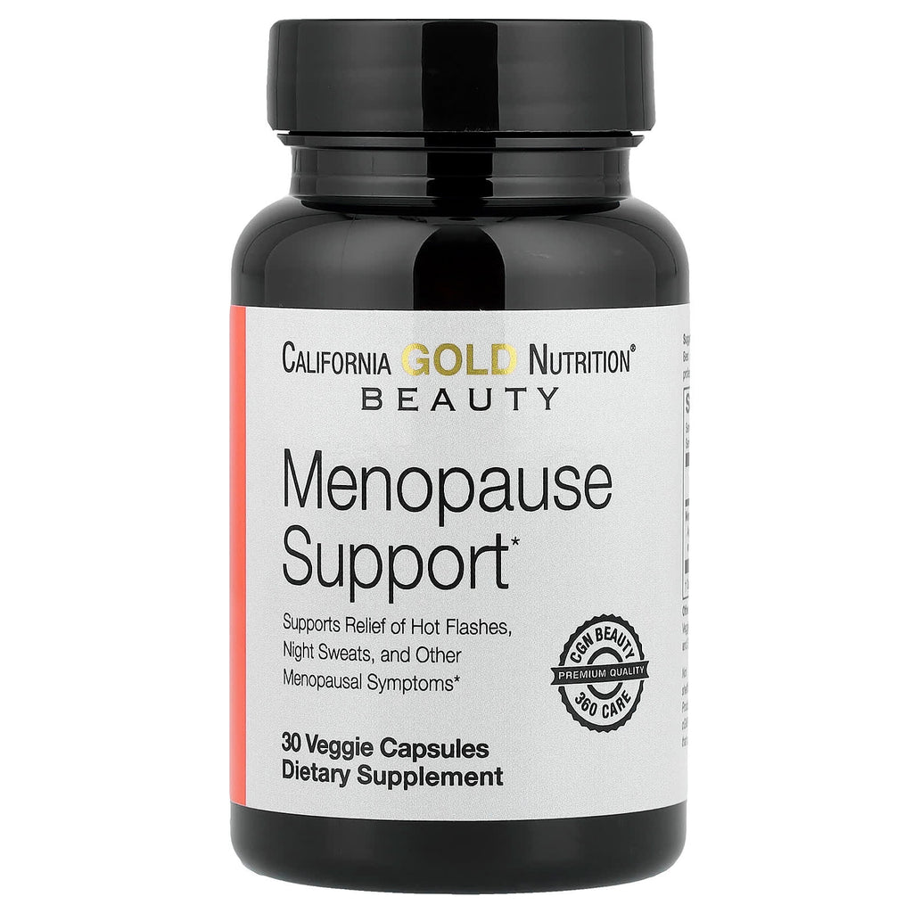 California Gold Nutrition Menopause Support Formula: EstroG-100, L-Leucine, 30 Veggie Capsules