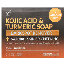 Load image into Gallery viewer, artnaturals Kojic Acid Turmeric Soap: Dark Spot Remover, Skin Brightening (2 Bars)