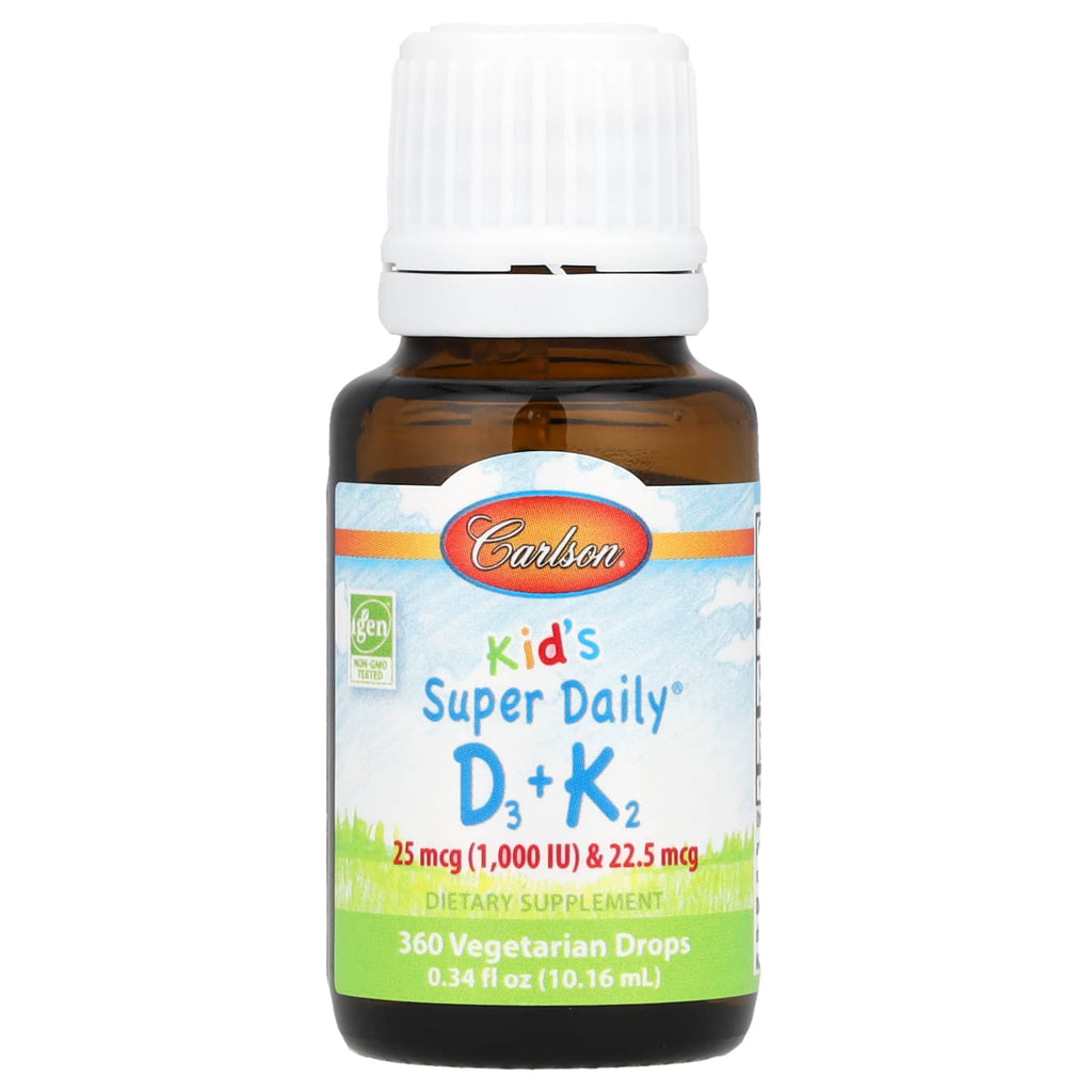 Carlson Kids Super Daily D3 K2 Liquid Drops - Bone & Immune Support