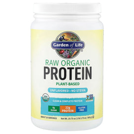 Garden of Life RAW Organic Plant-Based Protein Powder, Unflavored, 19.75 oz
