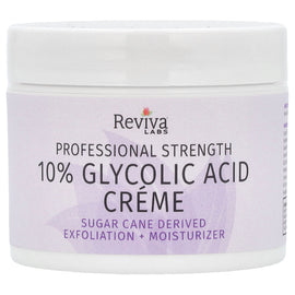 Reviva Labs Professional Strength 10% Glycolic Acid Cream for Exfoliation & Moisturizing