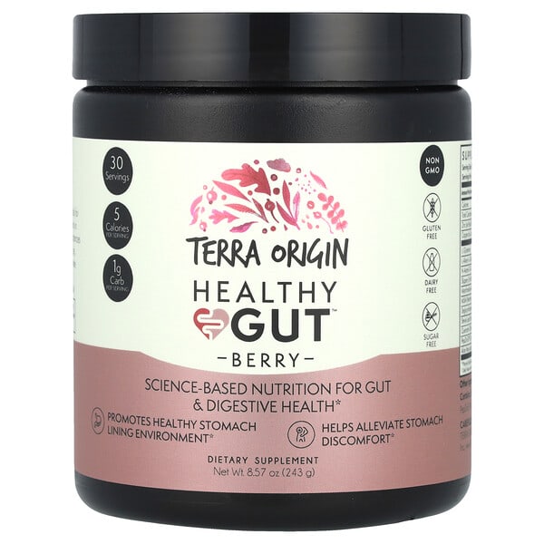 Terra Origin Healthy Gut Berry Powder for Digestive Health, 8.57 oz