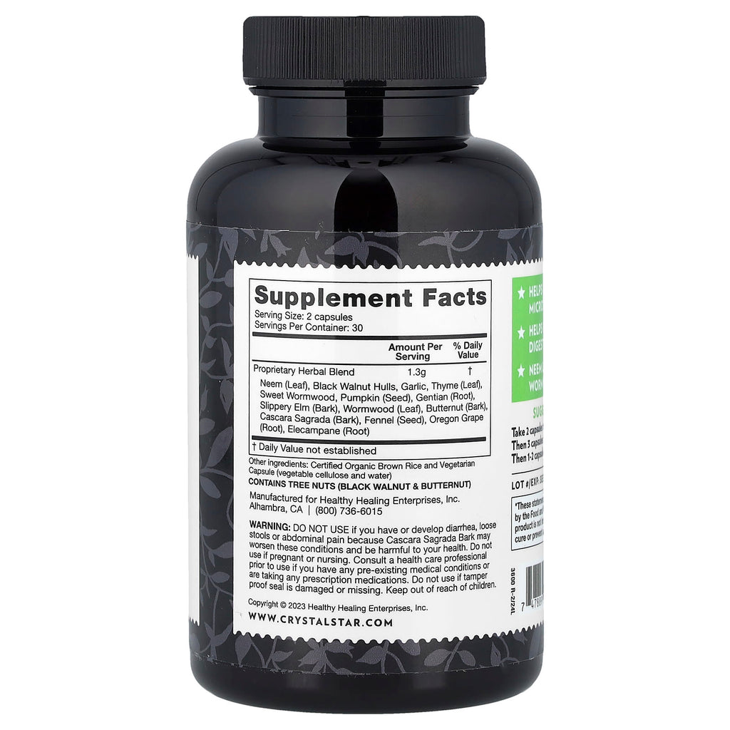 Crystal Star Para Purge: 60 Vegetarian Capsules for Gut Rebalance & Cleanse