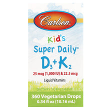 Load image into Gallery viewer, Carlson Kids Super Daily D3 K2 Liquid Drops - Bone &amp; Immune Support