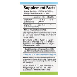 Carlson Kids Super Daily D3 K2 Liquid Drops - Bone & Immune Support