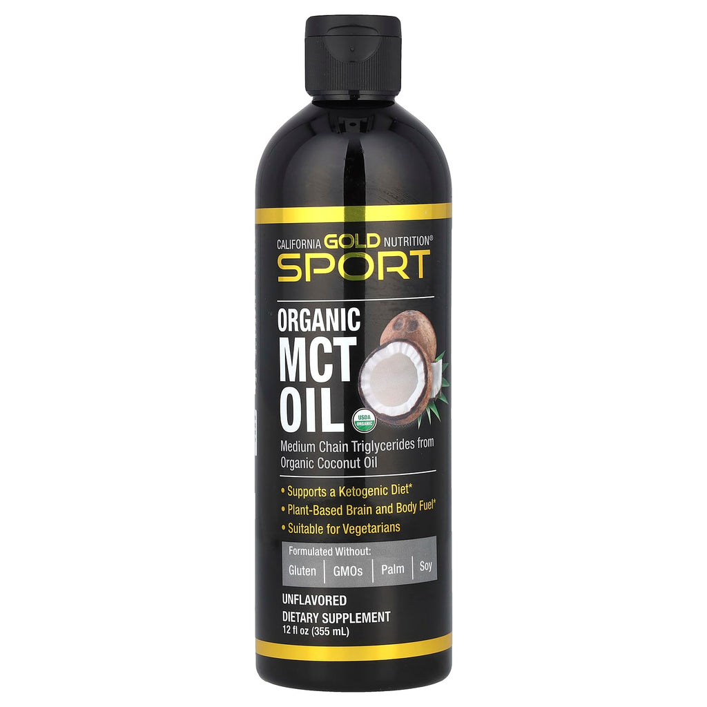 California Gold Nutrition Sport Organic MCT Oil: Unflavored Keto Brain & Body Fuel