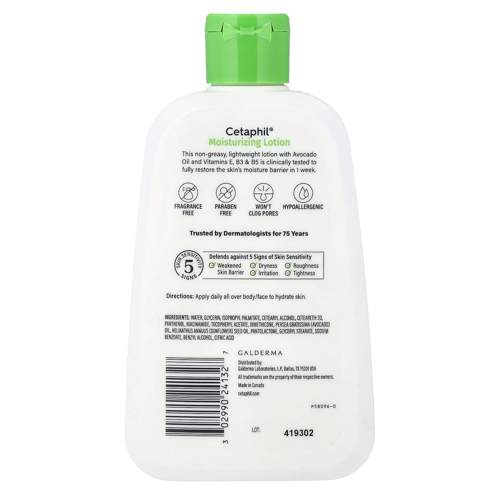 Cetaphil Daily Hydrating Lotion for Normal to Dry Skin, 48-Hour Moisture, 8 fl oz
