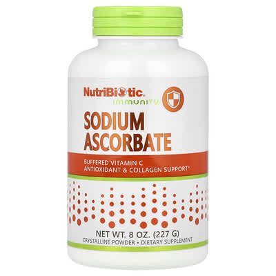 NutriBiotic Buffered Sodium Ascorbate Crystalline Powder for Immunity & Collagen Support