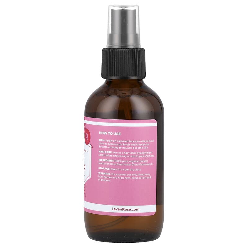 Leven Rose 100% Pure Organic Rose Water Toner Mist, Hydrating Facial Spray