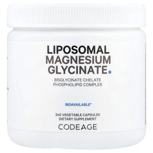 Load image into Gallery viewer, Codeage Liposomal Magnesium Glycinate: High Absorption Vegan 240 Vegetable Capsules