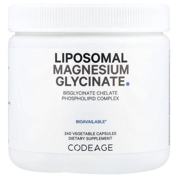 Codeage Liposomal Magnesium Glycinate: High Absorption Vegan 240 Vegetable Capsules