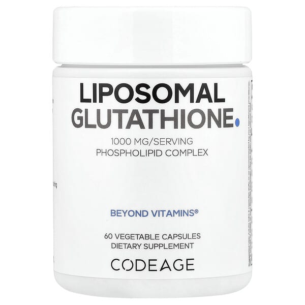 Codeage Liposomal Glutathione 500mg, 60 Vegetable Capsules for Antioxidant Support
