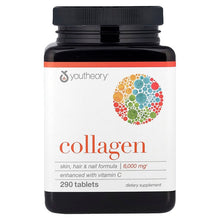 Load image into Gallery viewer, Youtheory Collagen 6000mg Tablets with Vitamin C: Skin, Hair, Nail Support