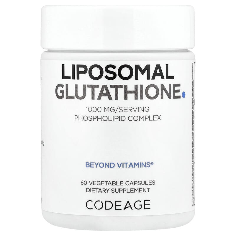 Codeage Liposomal Glutathione 500mg, 60 Vegetable Capsules for Antioxidant Support