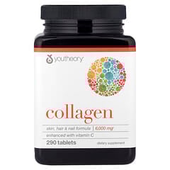 Youtheory Collagen 6000mg Tablets with Vitamin C: Skin, Hair, Nail Support