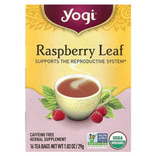Load image into Gallery viewer, Yogi Tea Raspberry Leaf Caffeine-Free Herbal Tea Bags for Reproductive Health