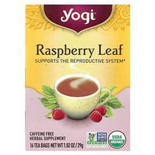 Load image into Gallery viewer, Yogi Tea Raspberry Leaf Caffeine-Free Herbal Tea Bags for Reproductive Health