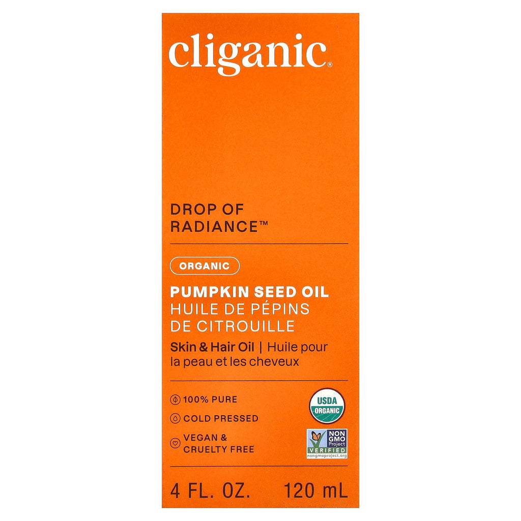 Cliganic Organic Cold-Pressed Unrefined Pumpkin Seed Oil for Hair, Face, Body Skincare