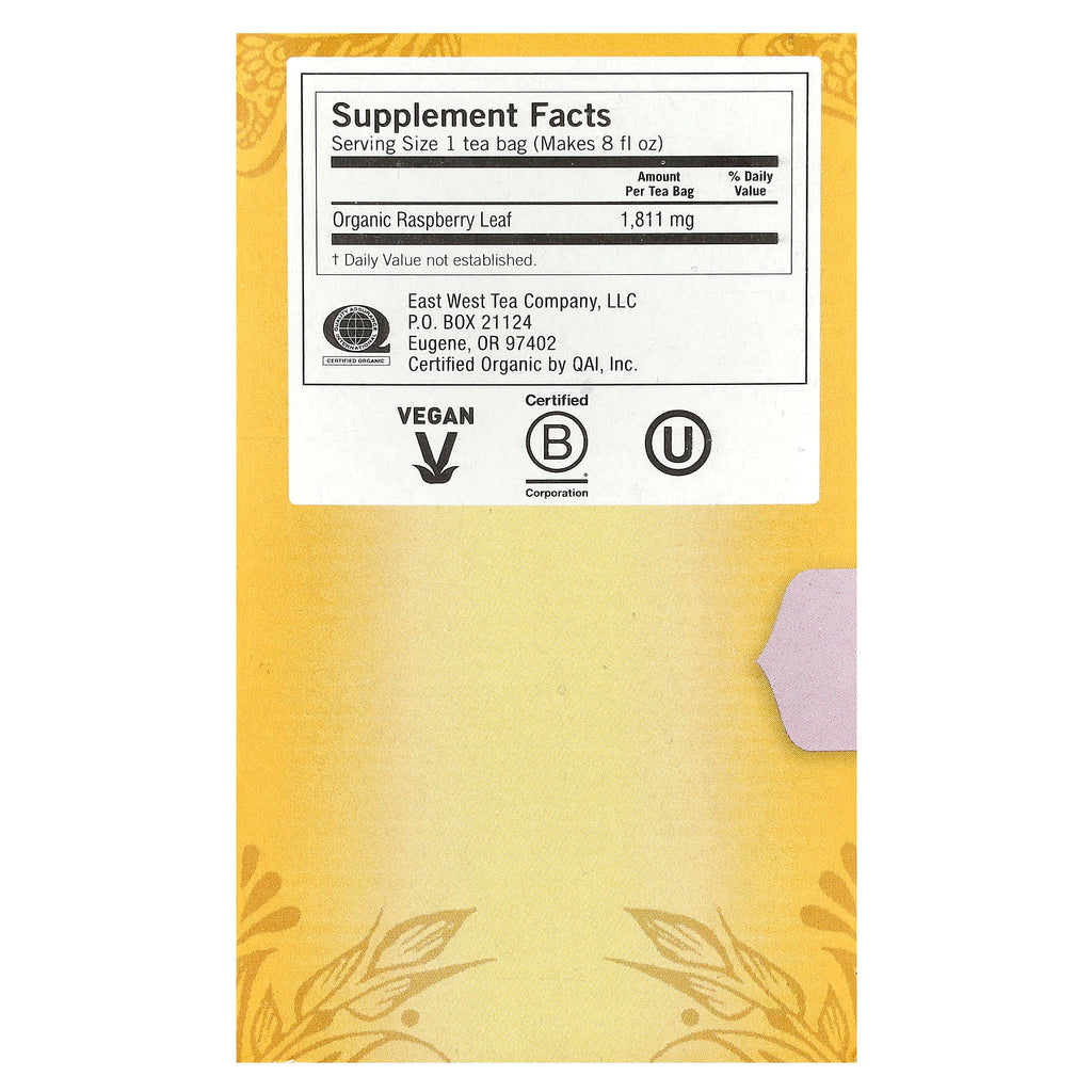 Yogi Tea Raspberry Leaf Caffeine-Free Herbal Tea Bags for Reproductive Health