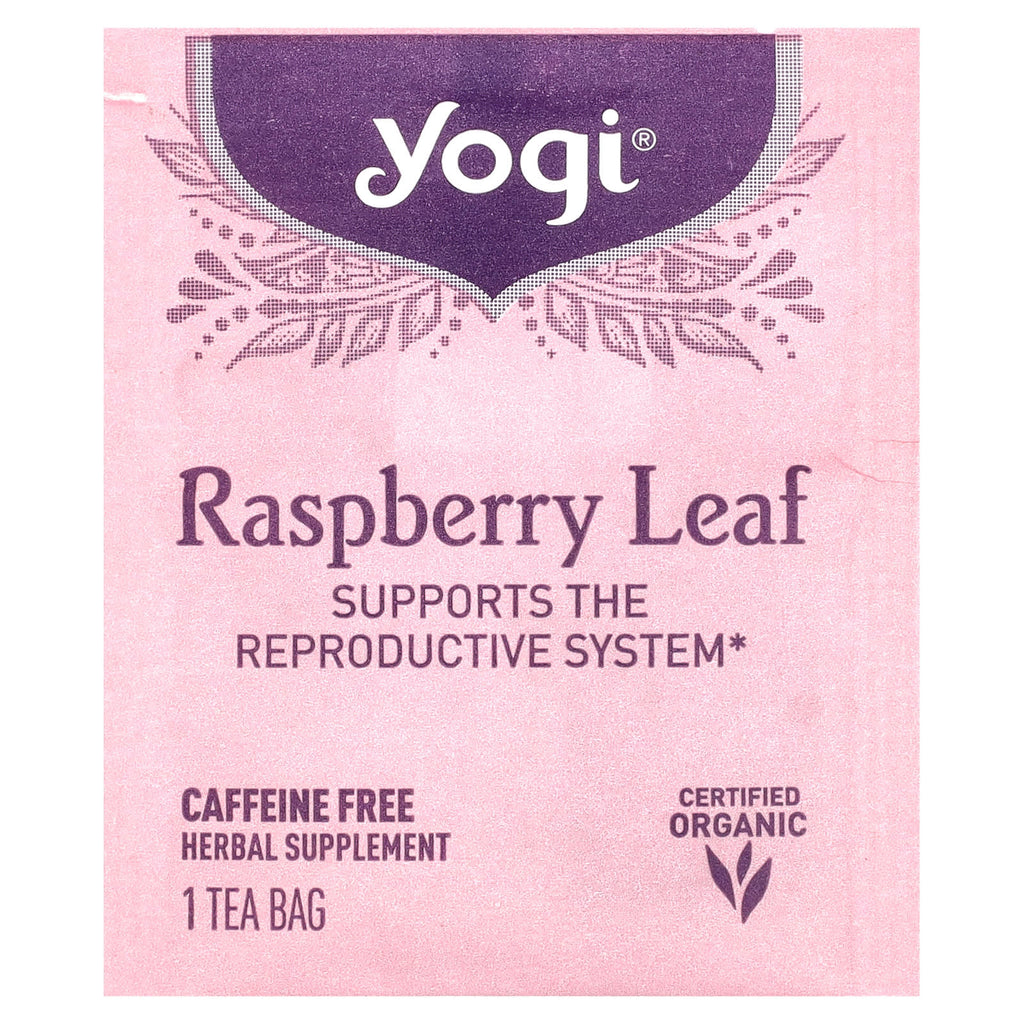 Yogi Tea Raspberry Leaf Caffeine-Free Herbal Tea Bags for Reproductive Health