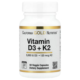 Premium Vitamin D3 + K2 MK-7 Veggie Capsules for Bone & Heart Health