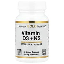 Load image into Gallery viewer, Premium Vitamin D3 + K2 MK-7 Veggie Capsules for Bone &amp; Heart Health