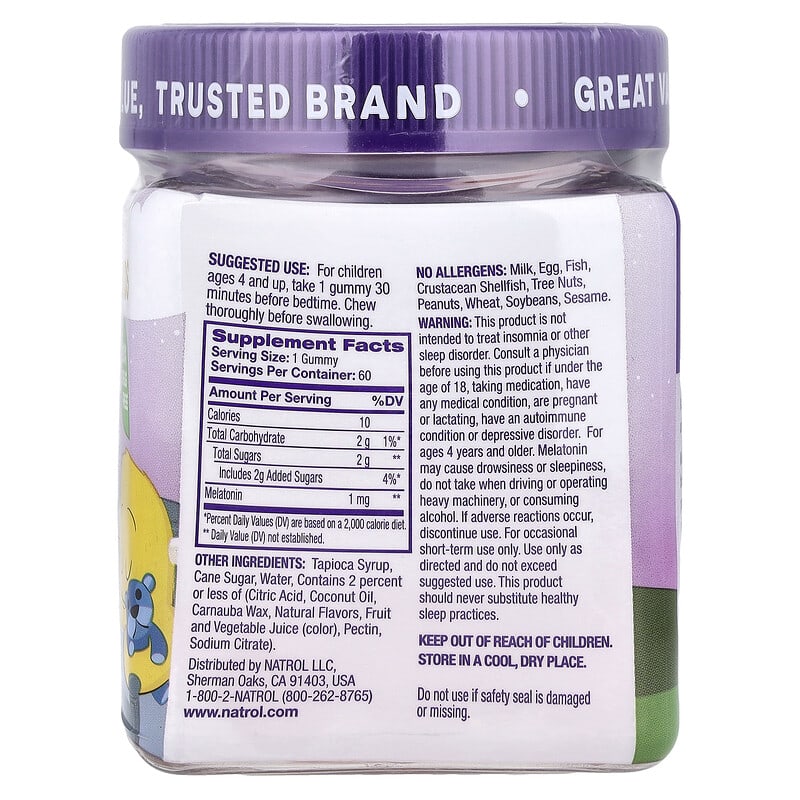 Natrol Kids Melatonin Gummies: Raspberry Flavor, 1mg, Promotes Sleep for Ages 4+