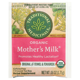 Organic Mother's Milk Lactation Tea with Fennel & Fenugreek, Caffeine-Free Herbal