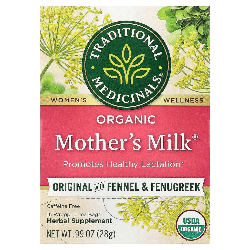 Organic Mother's Milk Lactation Tea with Fennel & Fenugreek, Caffeine-Free Herbal