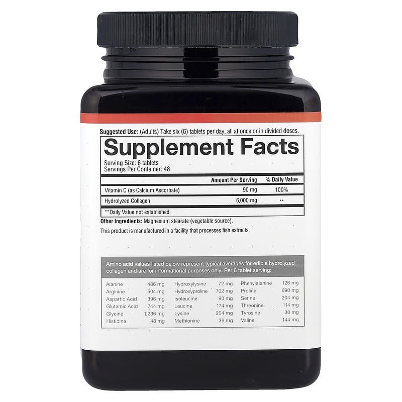 Youtheory Collagen 6000mg Tablets with Vitamin C: Skin, Hair, Nail Support