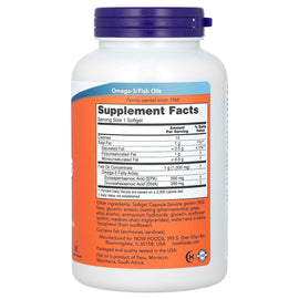 NOW Foods Ultra Omega-3 Fish Oil, High Potency EPA DHA, 180 Softgels for Heart & Brain Health