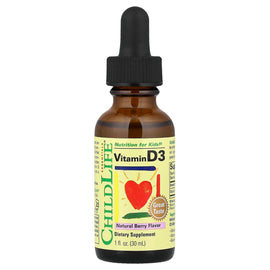 ChildLife Essentials Vitamin D3 Liquid Drops, Natural Berry, 500 IU for Children