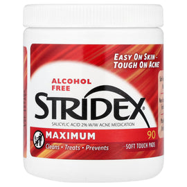 Stridex Maximum Strength Alcohol-Free Acne Treatment Pads 2% Salicylic Acid