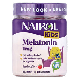 Natrol Kids Melatonin Gummies, 1mg Raspberry Flavor, 90 Count, Drug-Free Sleep Aid for Children 4+