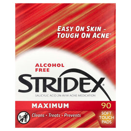 Stridex Maximum Strength Alcohol-Free Acne Treatment Pads 2% Salicylic Acid
