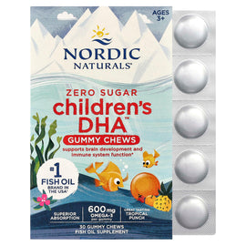 Nordic Naturals Children's DHA Gummy Chews: Tropical Punch, Omega-3 Brain & Immune Support