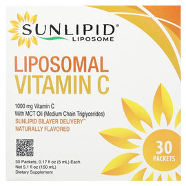 Sunlipid 1000mg Liposomal Vitamin C with MCT Oil, 30 Naturally Flavored Packets