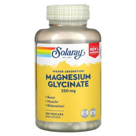 Solaray High Absorption Magnesium Glycinate 350mg VegCaps for Muscle Relaxation