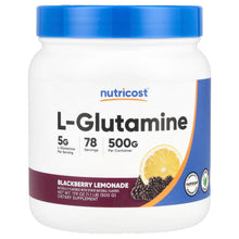 Load image into Gallery viewer, Nutricost L-Glutamine Powder Blackberry Lemonade 17.9 oz (500g) for Muscle Recovery