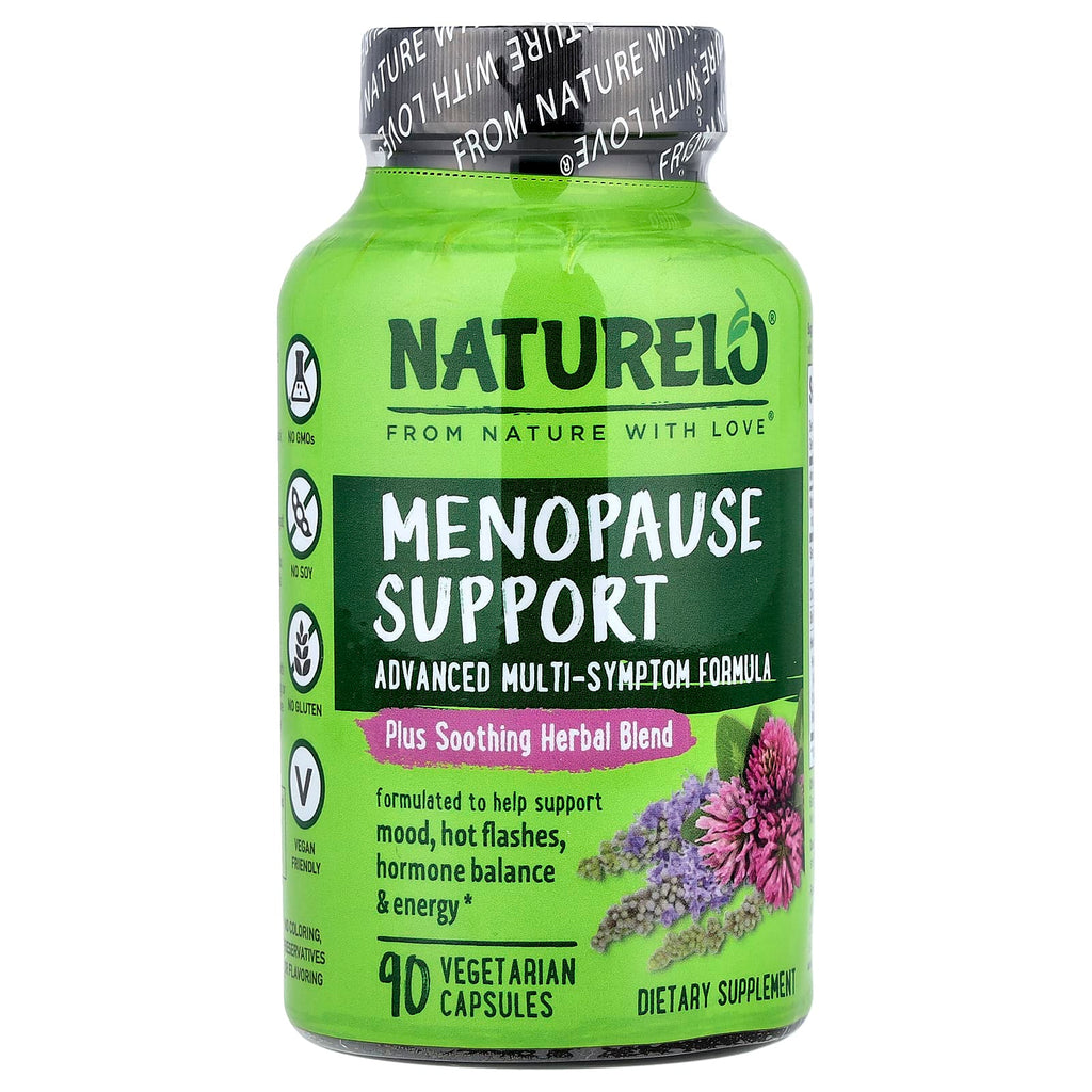 NATURELO Menopause Support: Advanced Herbal Blend for Hot Flashes, Mood