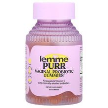 Load image into Gallery viewer, Lemme Purr Vaginal Probiotic Gummies Pineapple Flavor 60 Count Women&#39;s Health Support