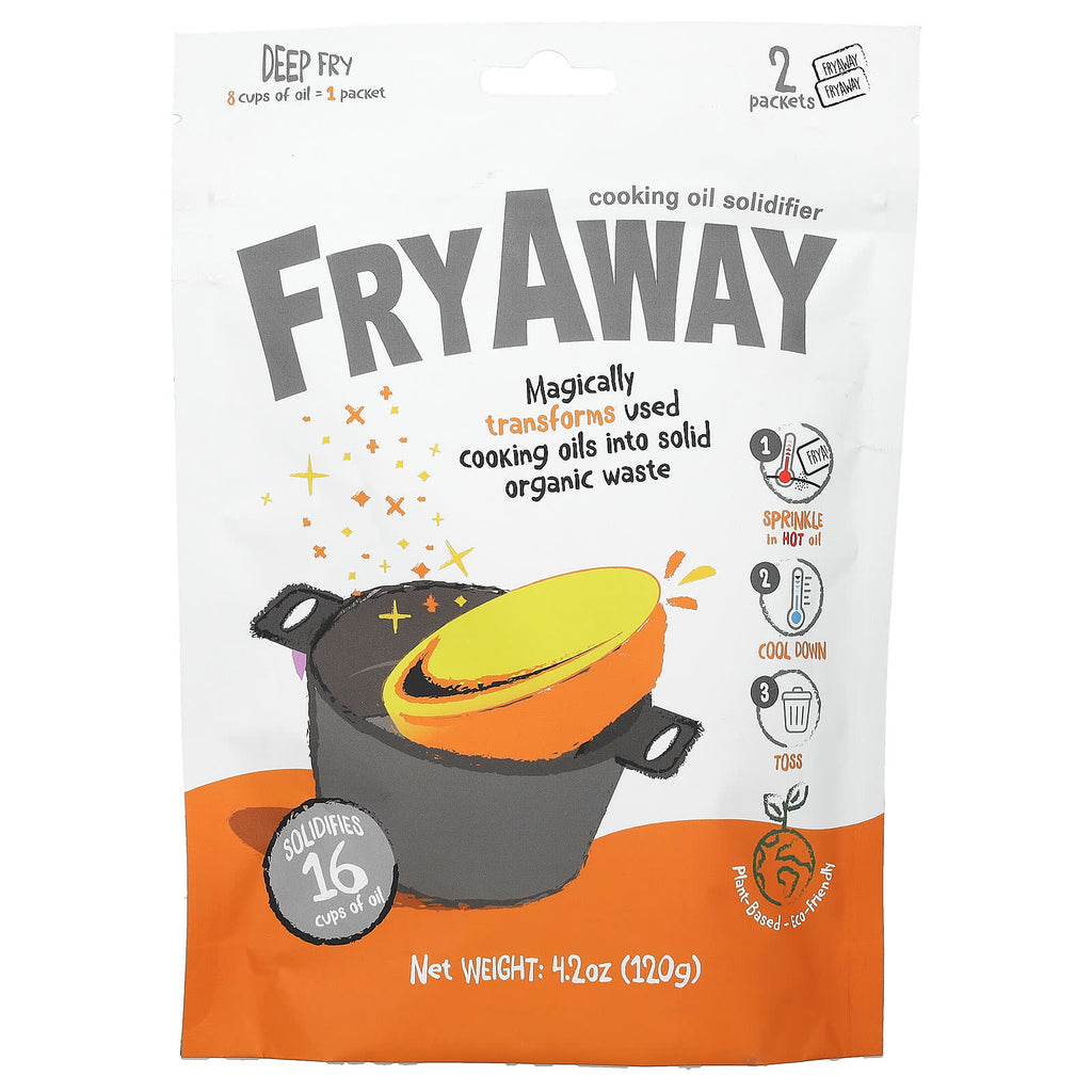 FryAway Deep Fry Cooking Oil Solidifier Powder 2 Packets 4.2oz