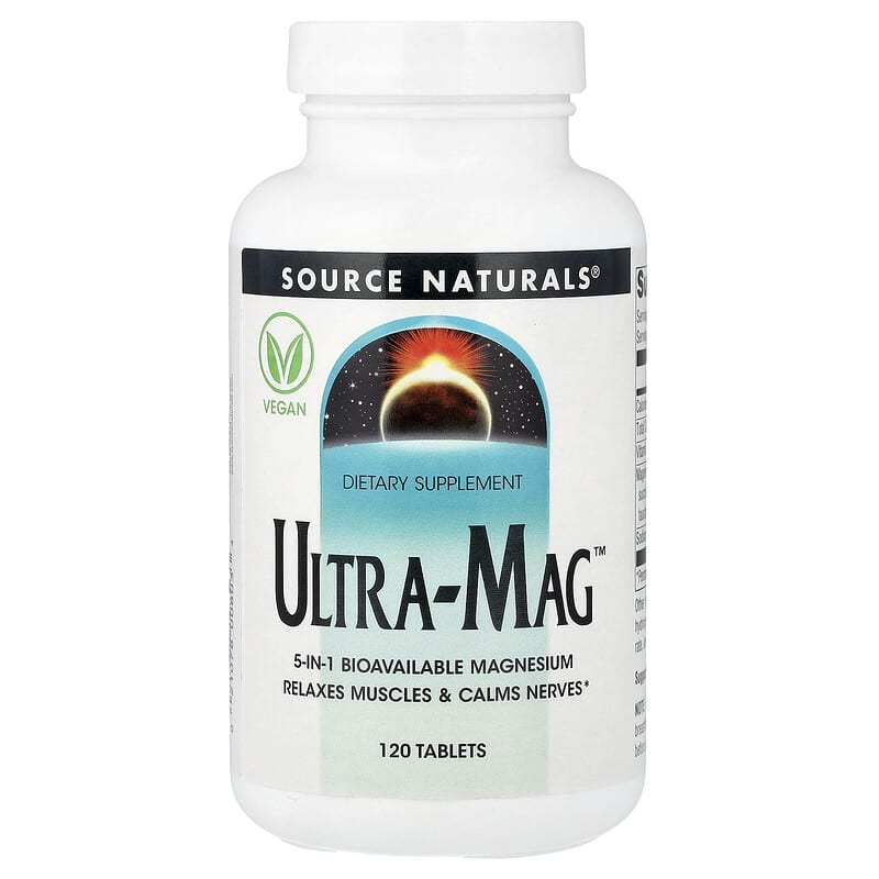 Source Naturals Ultra-Mag Bioavailable Magnesium Tablets: Muscle Relaxation & Mental Wellness