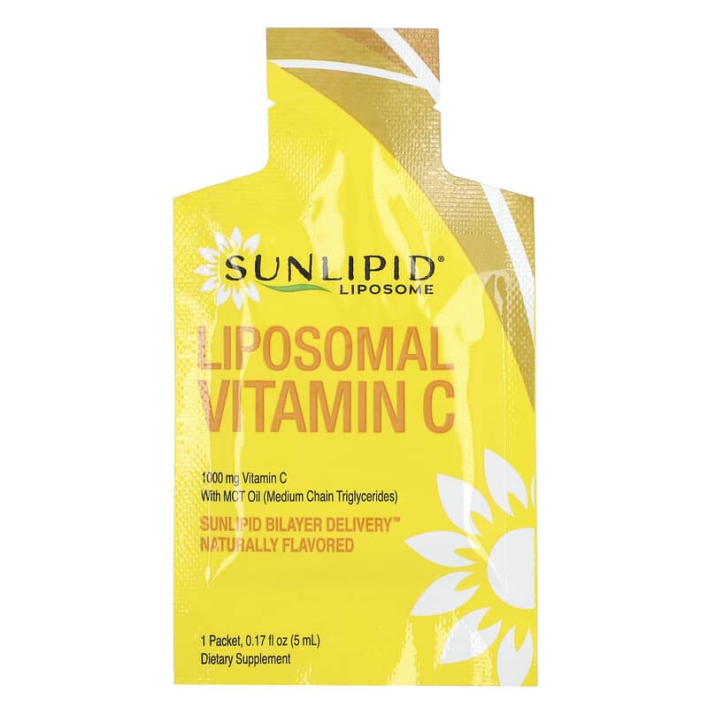 Sunlipid 1000mg Liposomal Vitamin C with MCT Oil, 30 Naturally Flavored Packets