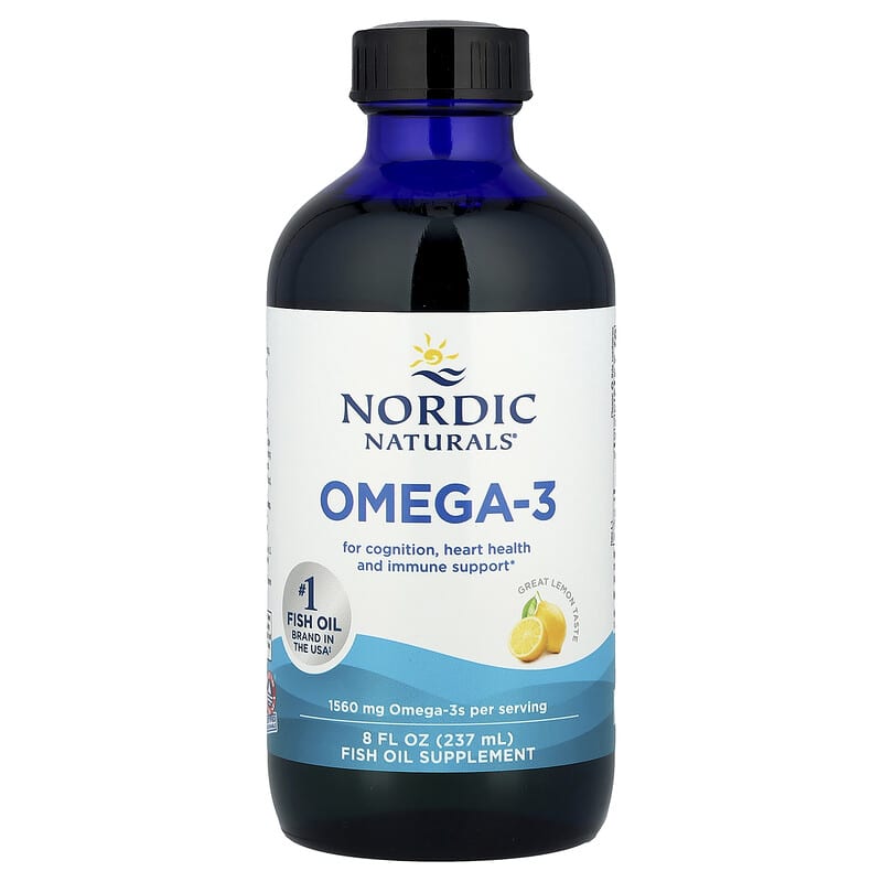 Nordic Naturals Omega-3 Liquid Fish Oil: 1560mg EPA/DHA, Lemon Flavor, 8oz