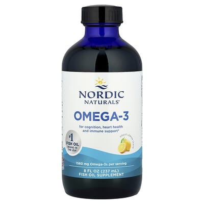 Nordic Naturals Omega-3 Liquid Fish Oil: 1560mg EPA/DHA, Lemon Flavor, 8oz