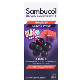 Sambucol Kids Advanced Immune Black Elderberry Syrup with Vitamin C, 8360mg