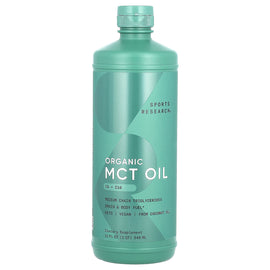 Sports Research Organic MCT Oil: Pure Energy, Brain & Body Fuel, Keto & Vegan, 32 fl oz