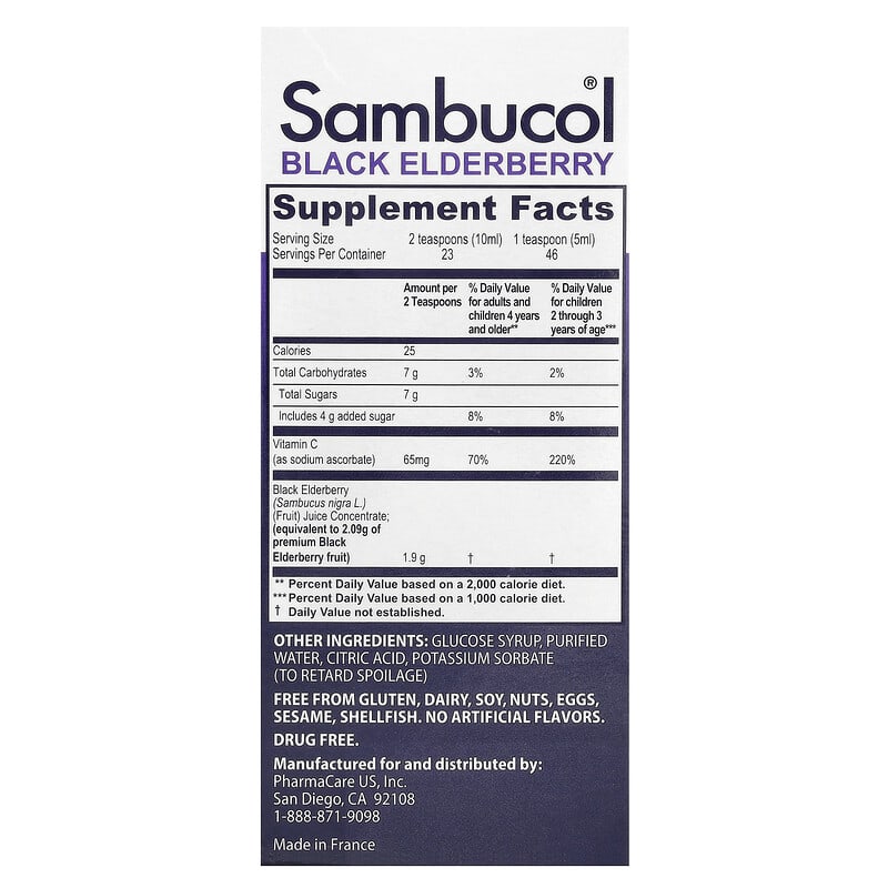 Sambucol Kids Advanced Immune Black Elderberry Syrup with Vitamin C, 8360mg