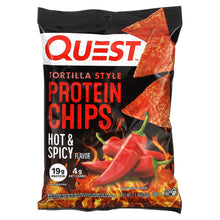Load image into Gallery viewer, Quest Nutrition Hot &amp; Spicy Tortilla Style Protein Chips - High Protein Low Carb Snack 8-Pack